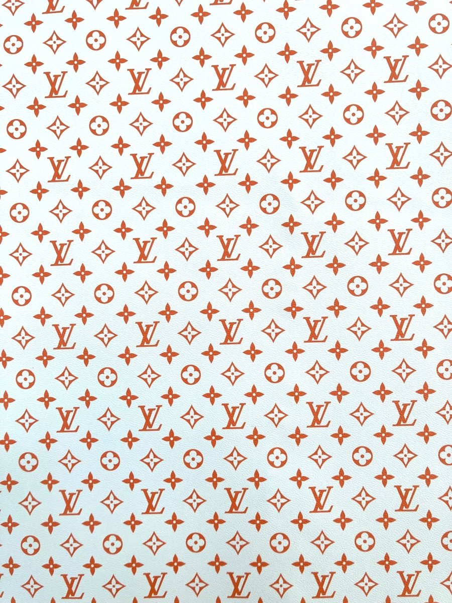 Handmade Custom Orange LV Vinyl for Sneakers - mingfabricstore