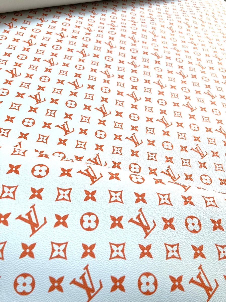 Handmade Custom Orange LV Vinyl for Sneakers - mingfabricstore