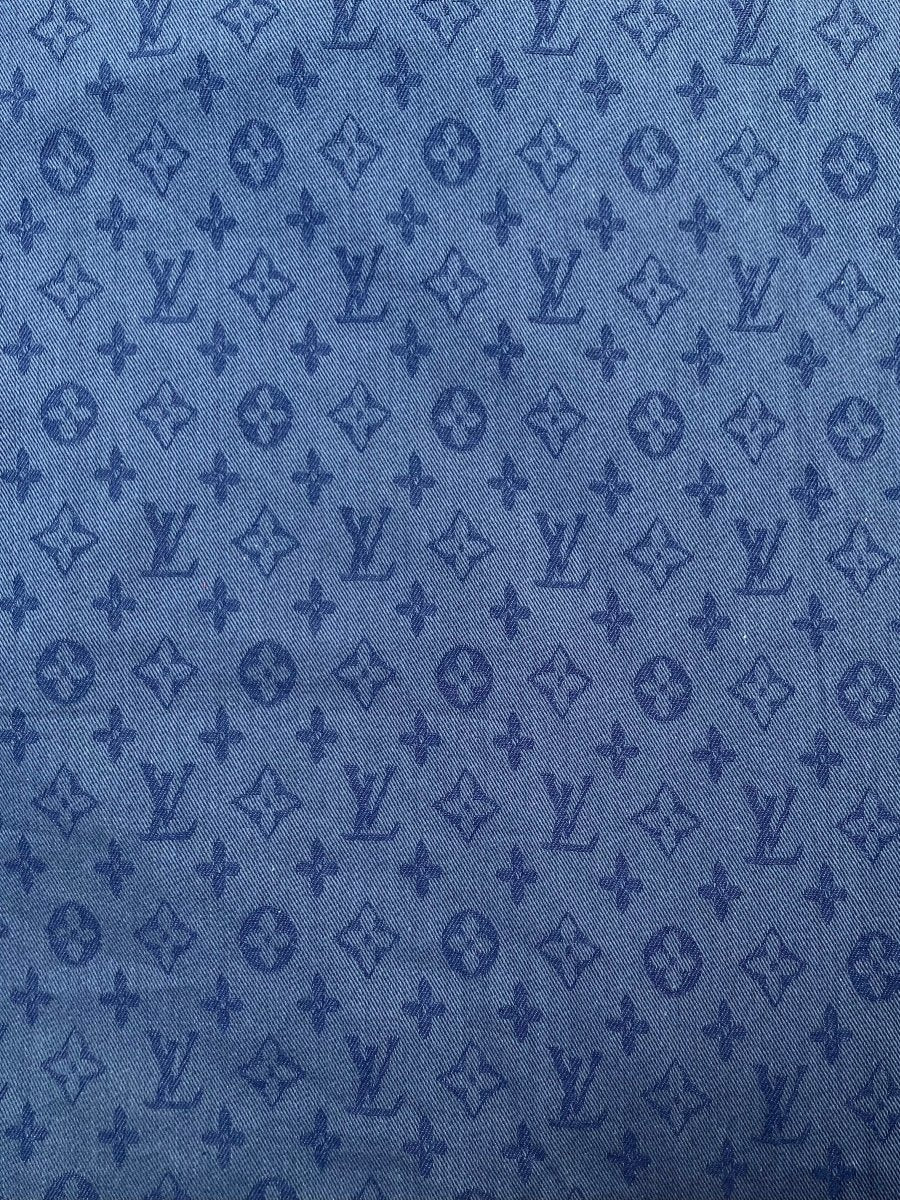 Handmade Denim Fabric Dark Blue Grey LV for Clothing Jeans Jackets - mingfabricstore