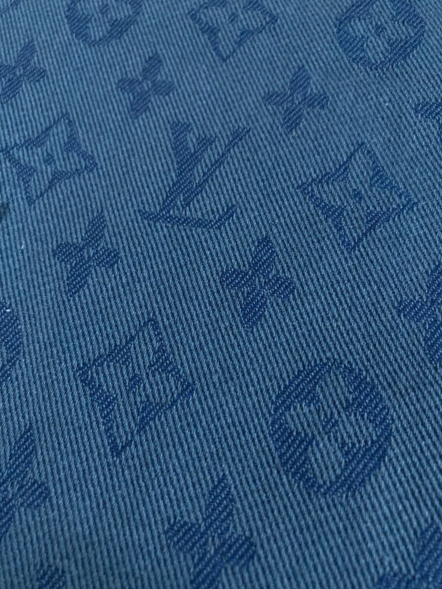 Handmade Denim Fabric Dark Blue Grey LV for Clothing Jeans Jackets - mingfabricstore