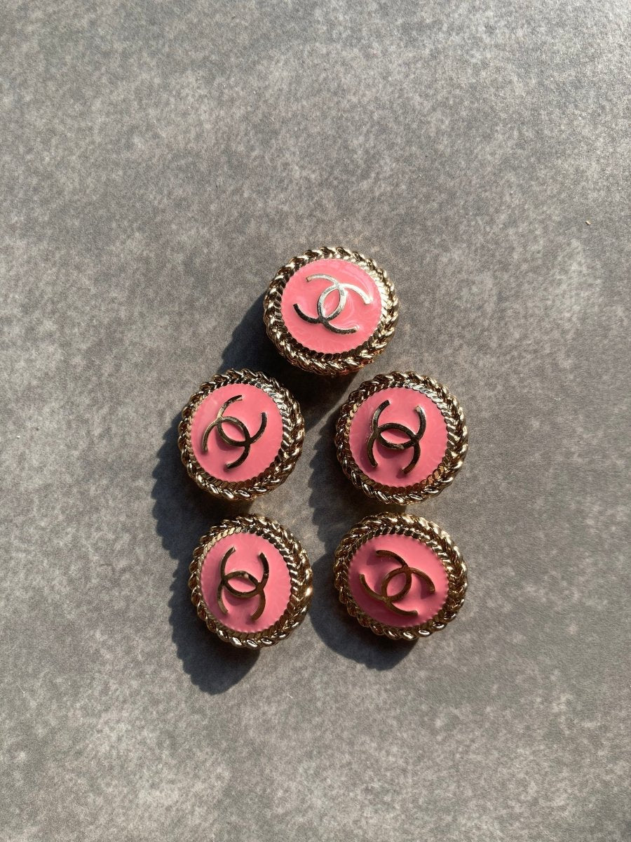 Handmade Designer Pink Chanel Buttons for Custom Apparel - mingfabricstore
