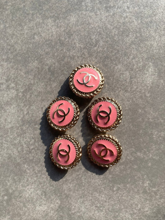 Handmade Designer Pink Chanel Buttons for Custom Apparel - mingfabricstore