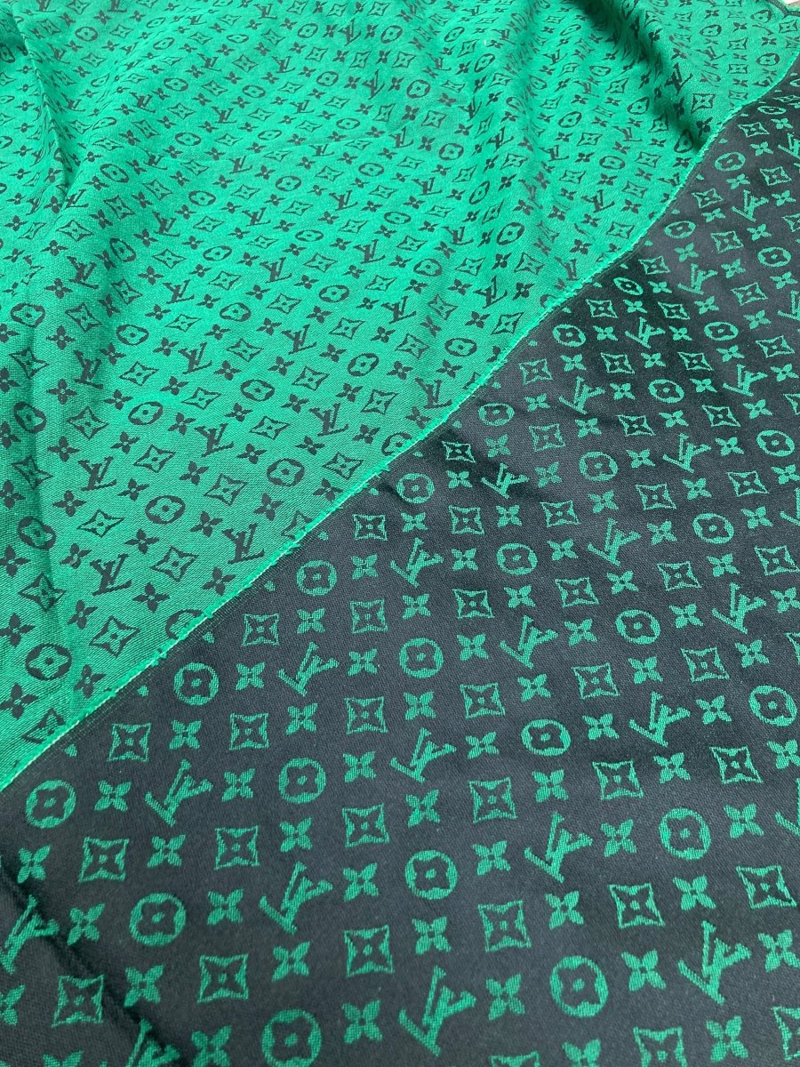 Handmade Green LV Jacquard Fabric for Crafts DIY - mingfabricstore