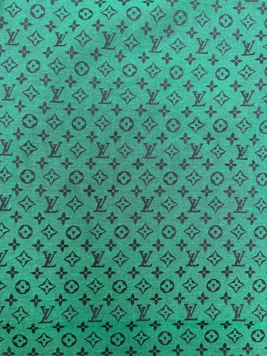 Handmade Green LV Jacquard Fabric for Crafts DIY - mingfabricstore