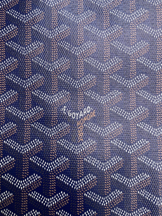 Handmade Leather Navy Goyard Vinyl Material for Custom Wallet - mingfabricstore
