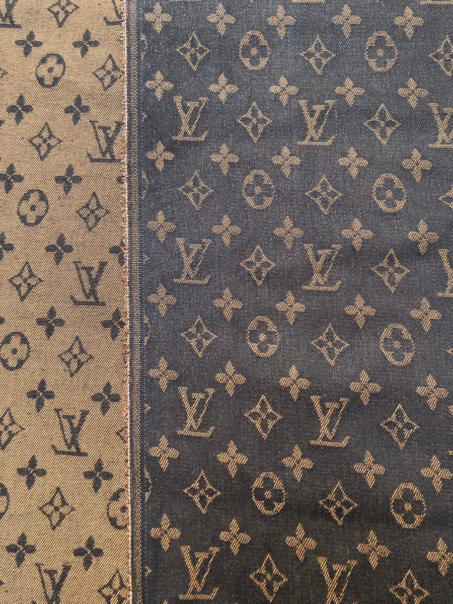 Handmade Sewing Brown LV Denim Favorite for Custom - mingfabricstore