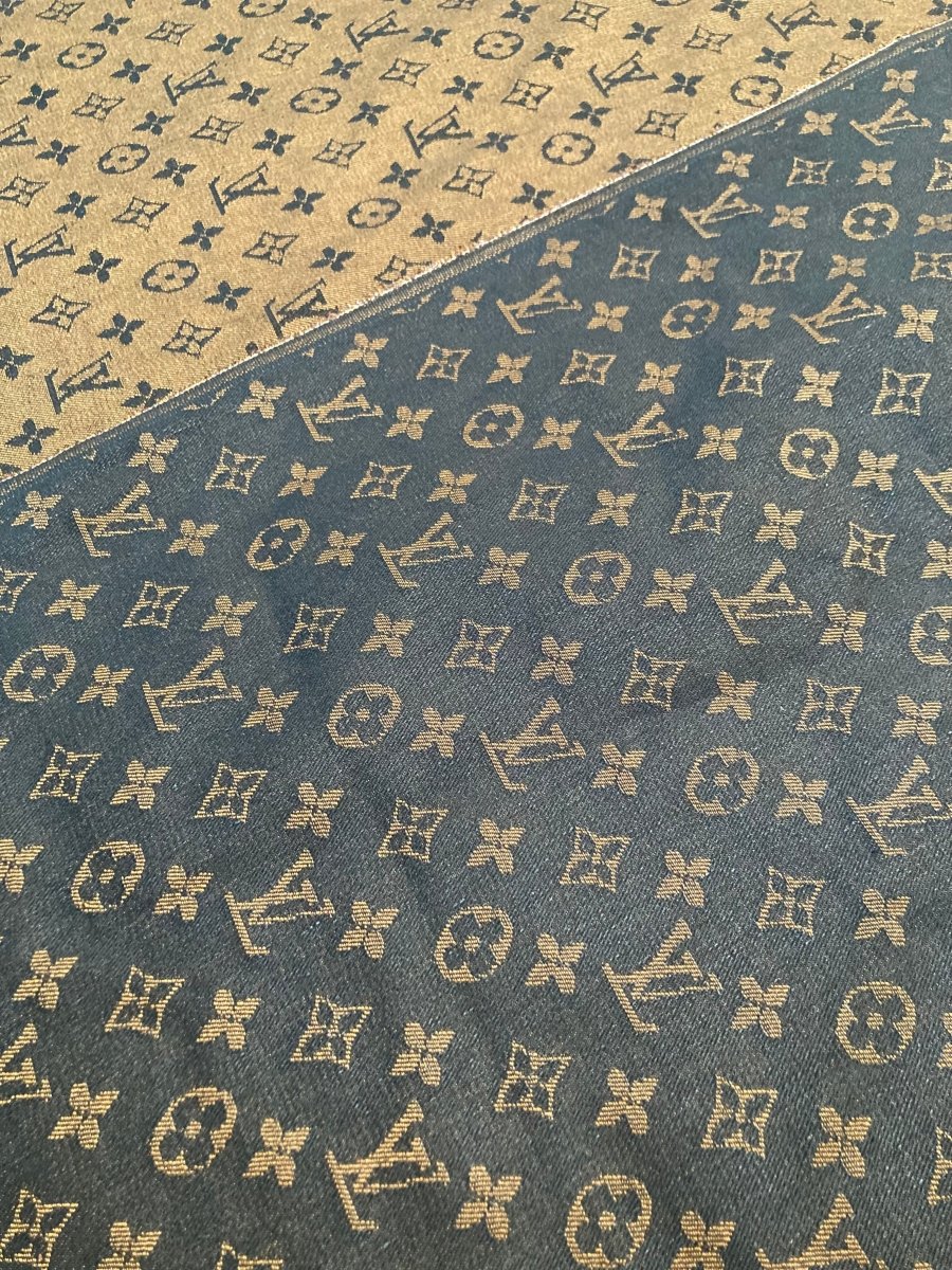 Handmade Sewing Brown LV Denim Favorite for Custom - mingfabricstore