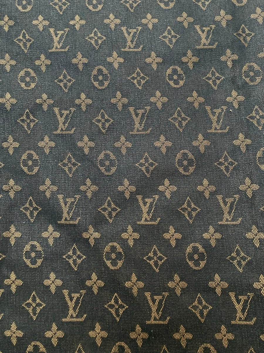 Handmade Sewing Brown LV Denim Favorite for Custom - mingfabricstore
