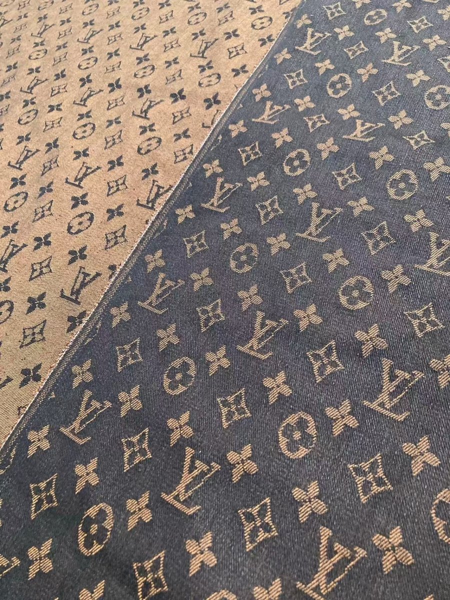 Handmade Sewing Brown LV Denim Favorite for Custom - mingfabricstore