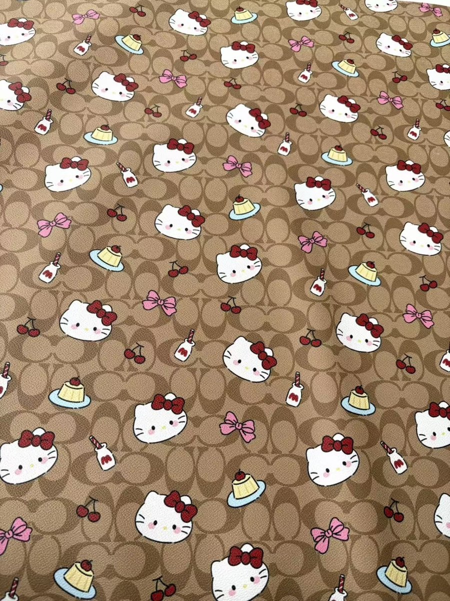 Hello Kitty Coach Leather Sheet for DIY Sewing Crafts Projects - mingfabricstore