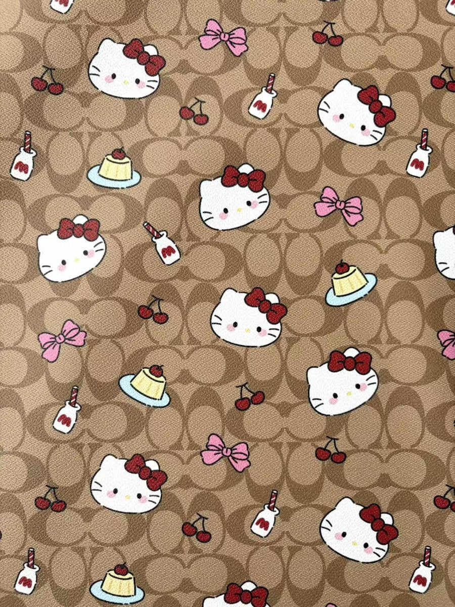 Hello Kitty Coach Leather Sheet for DIY Sewing Crafts Projects - mingfabricstore