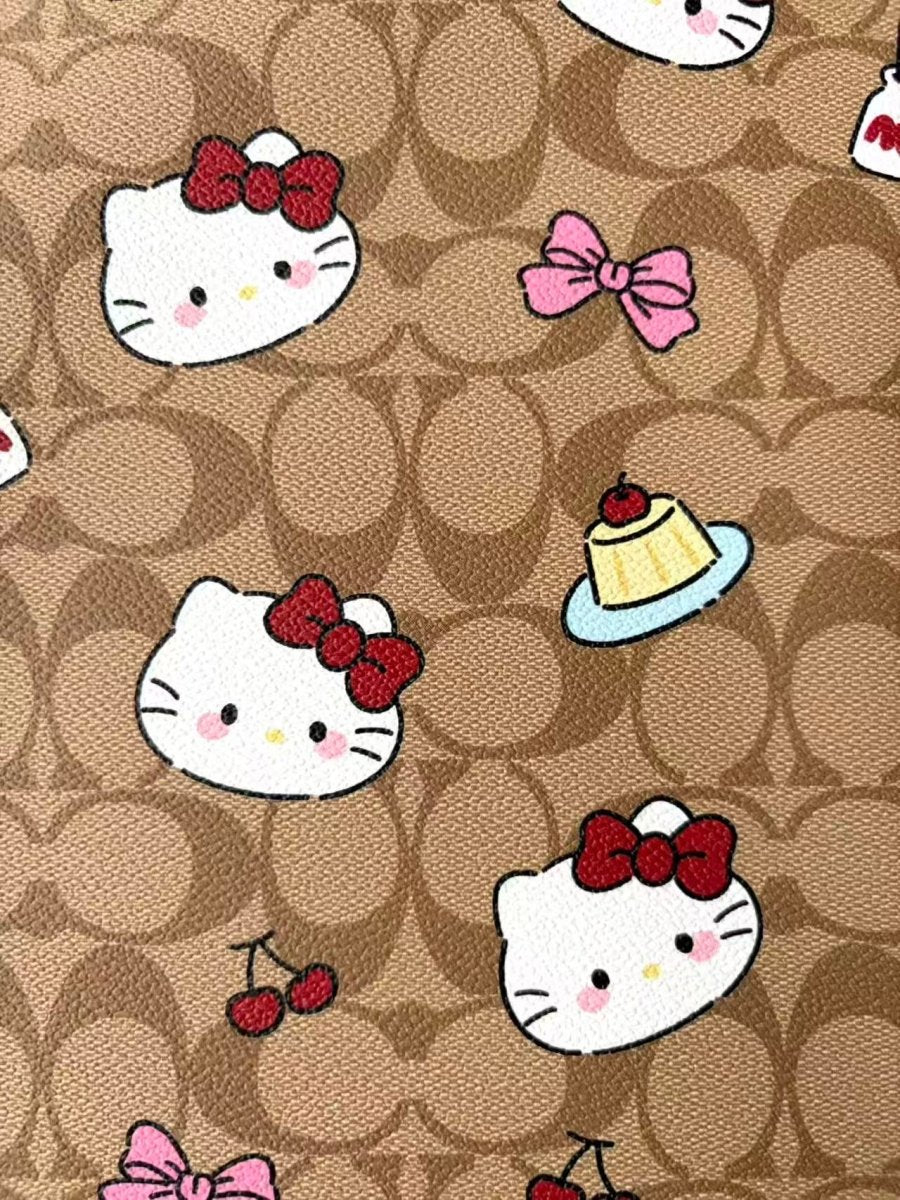 Hello Kitty Coach Leather Sheet for DIY Sewing Crafts Projects - mingfabricstore