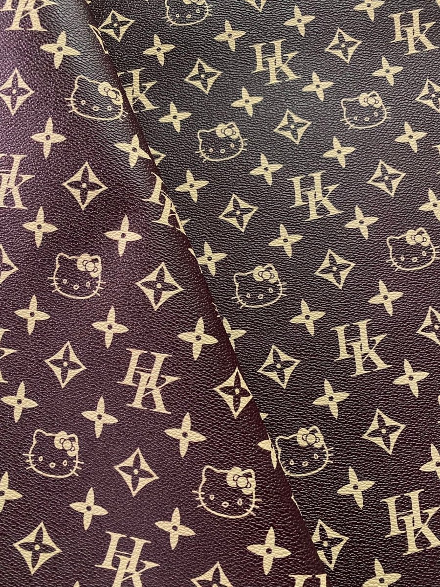 Hello Kitty Louis Vuitton LV Leather Fabric for Upholstery Creation DIY - mingfabricstore