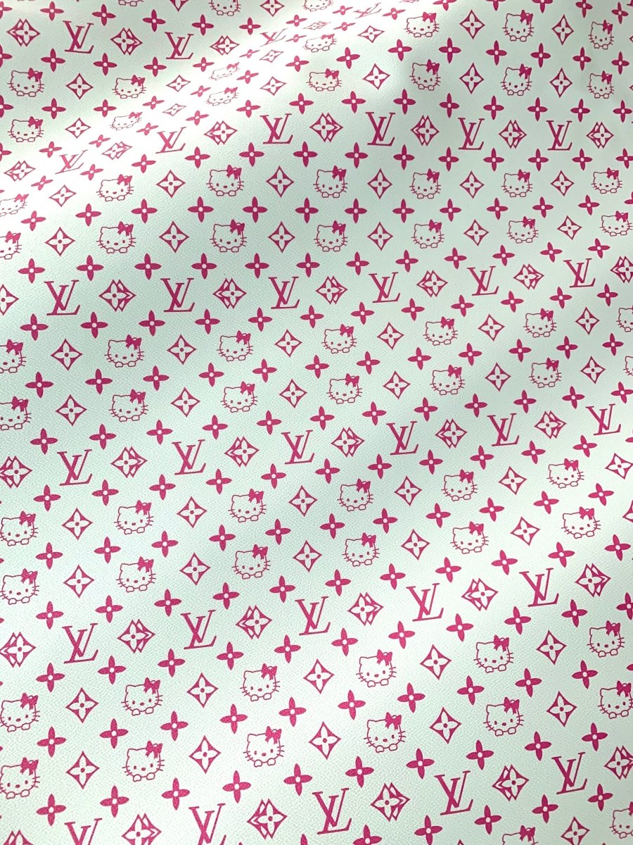 Hello Kitty X LV Leather Fabric for Custom - mingfabricstore