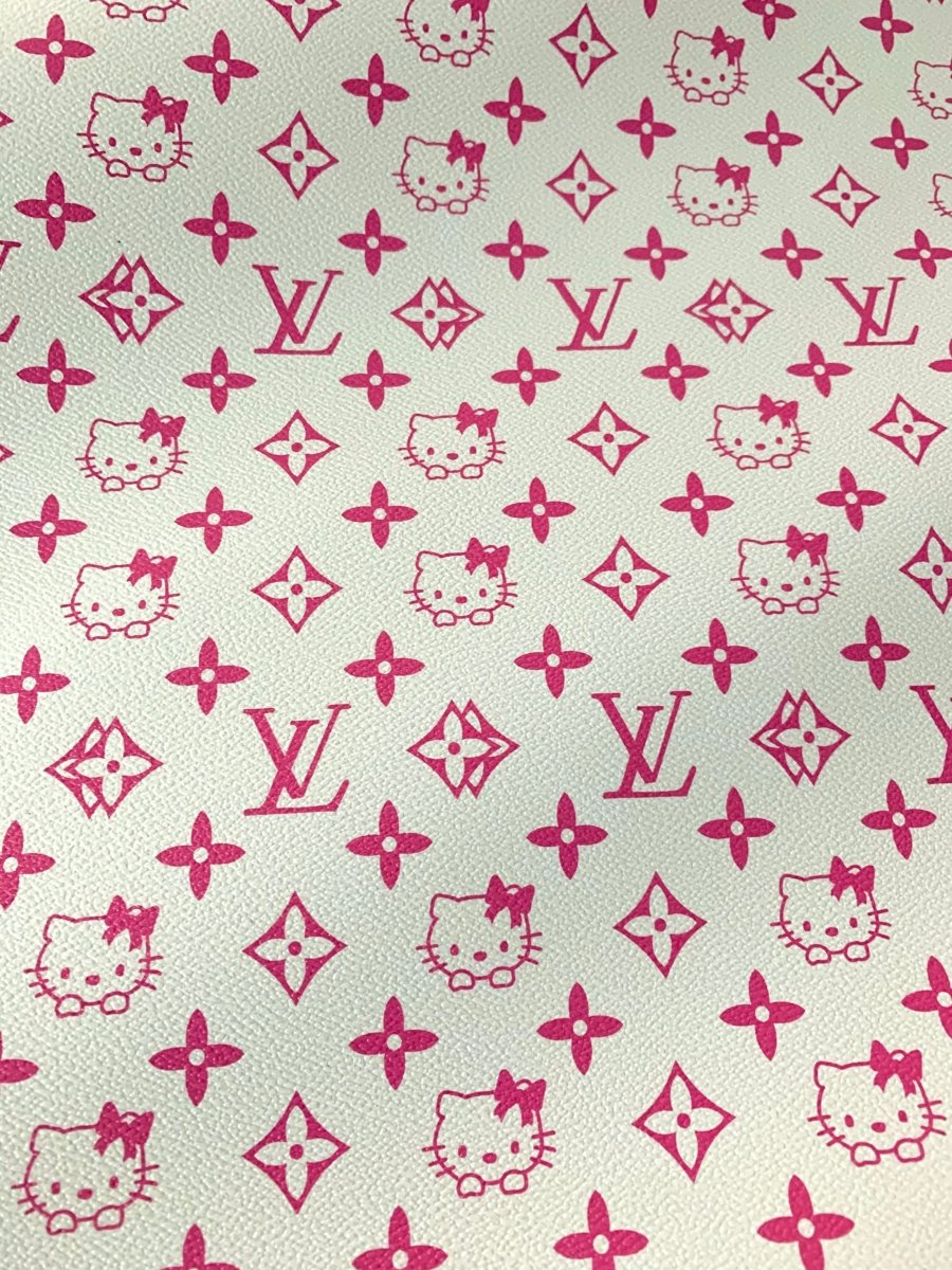 Hello Kitty X LV Leather Fabric for Custom - mingfabricstore