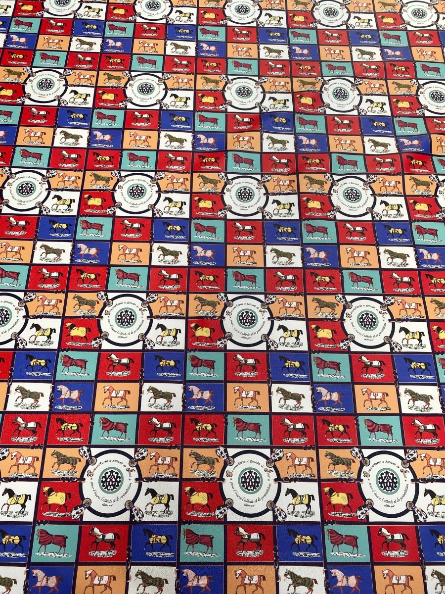 Hermes Scarf Designer Horse Leather Fabric for Handmade DIY Crafts - mingfabricstore