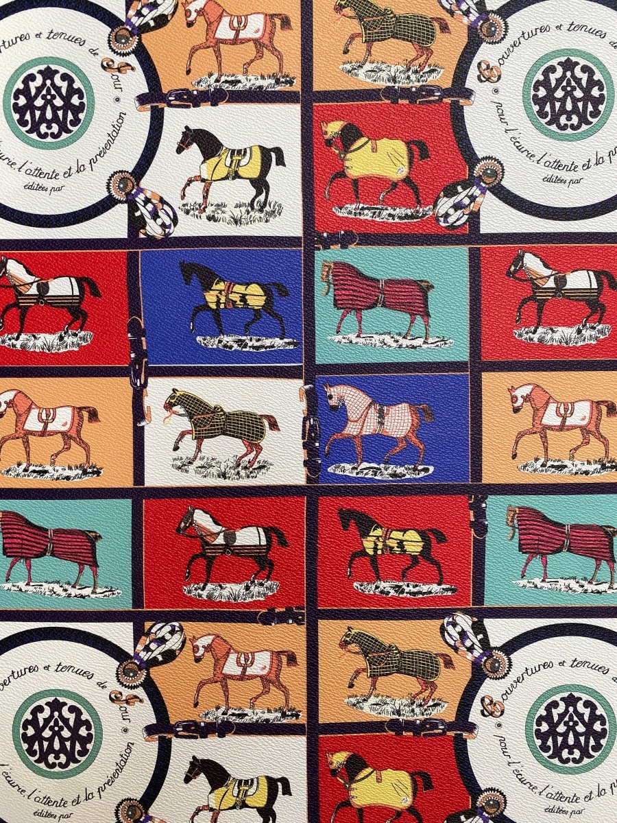 Hermes Scarf Designer Horse Leather Fabric for Handmade DIY Crafts - mingfabricstore