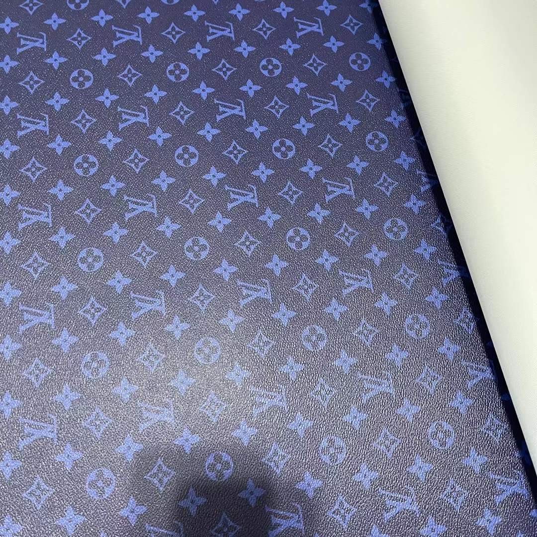 High Quality Blue LV Designer Inspired Leather for Custom - mingfabricstore