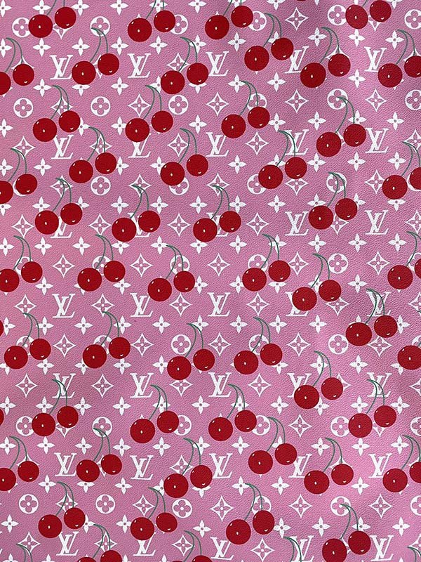 Hot Pink Cherry Louis Vuitton Bag Leather Shoe Sneaker Fabric - mingfabricstore