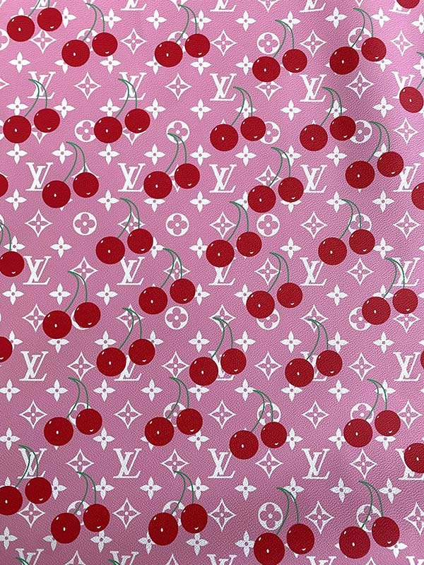 Hot Pink Cherry Louis Vuitton Bag Leather Shoe Sneaker Fabric - mingfabricstore