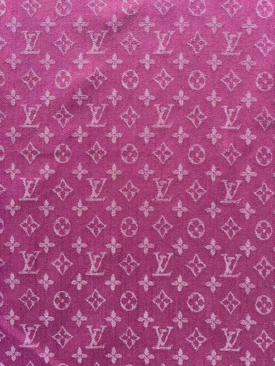 Hot Pink LV Denim Designer Fabric for DIY Crafts Sewing Projects - mingfabricstore