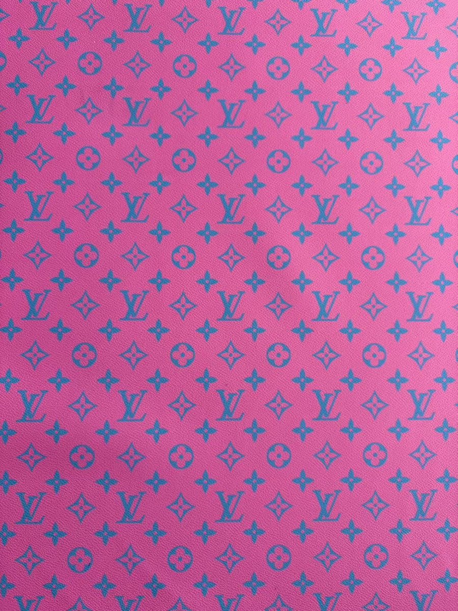 Hot Pink LV Leather Designer Inspired Fabric for DIY Crafts Upholstery - mingfabricstore