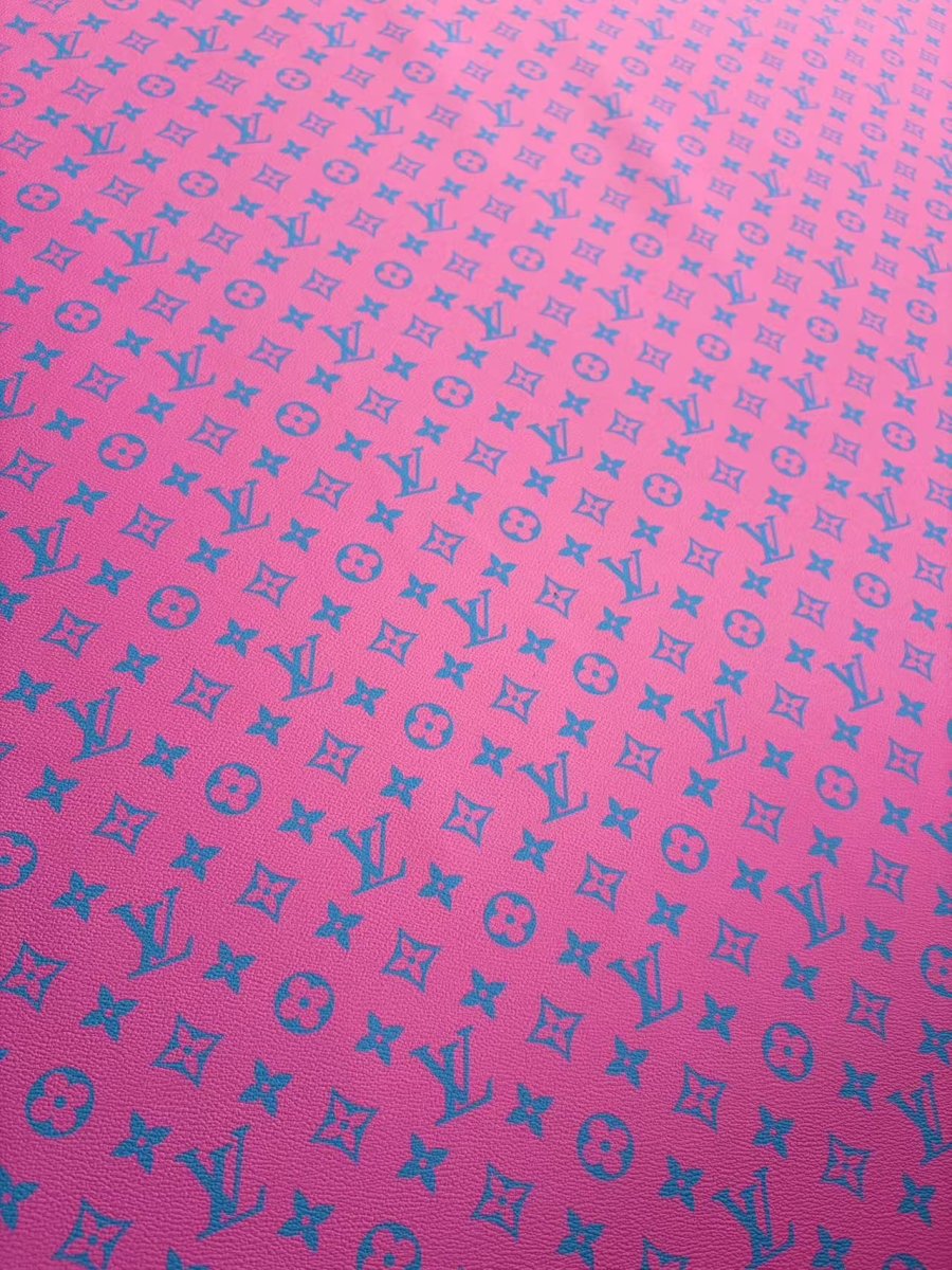 Hot Pink LV Leather Designer Inspired Fabric for DIY Crafts Upholstery - mingfabricstore