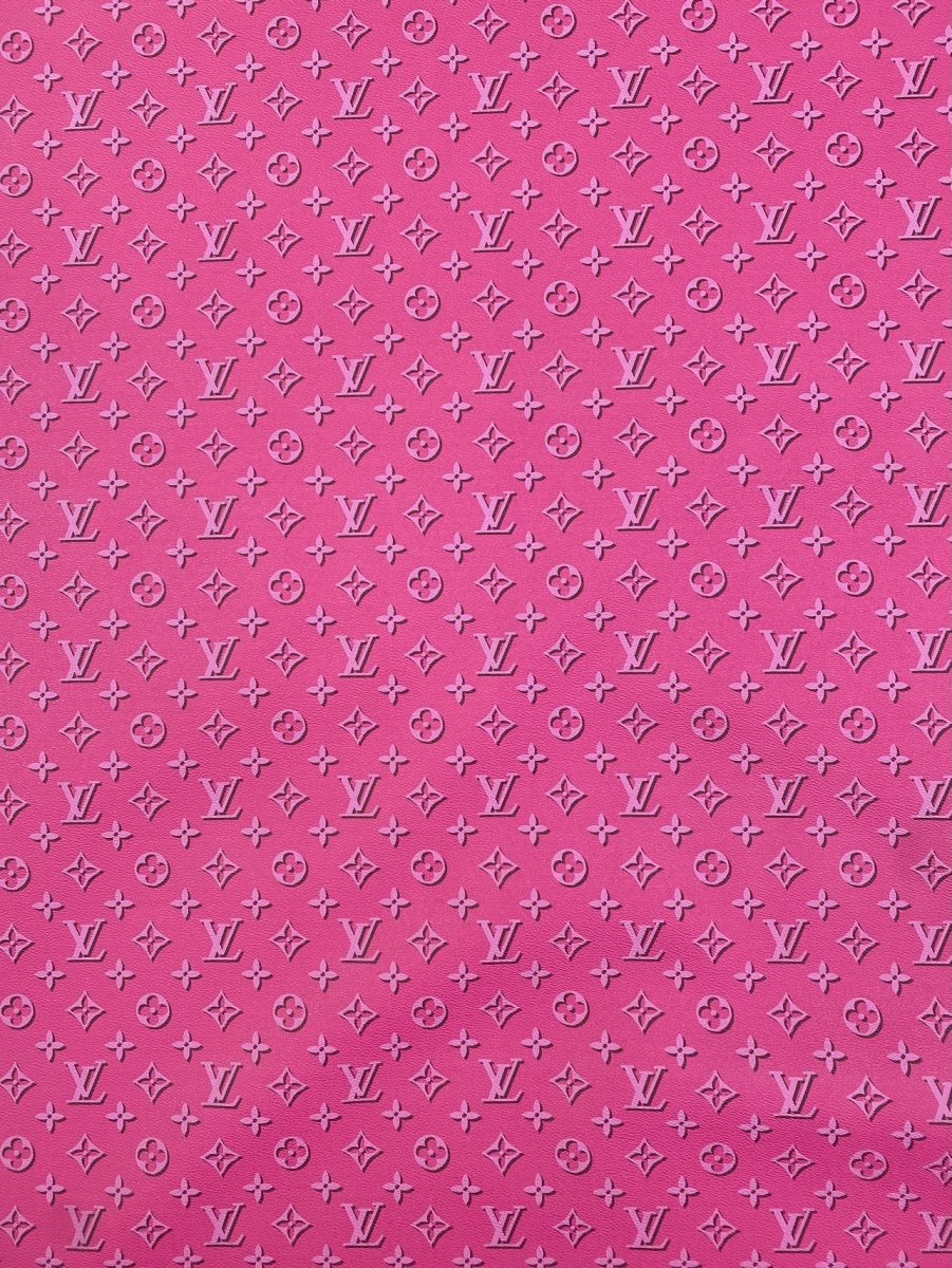 Hot Pink LV Louis Vuitton Leather Fabric for Handmade Sewing Car Upholstery Home Decor - mingfabricstore