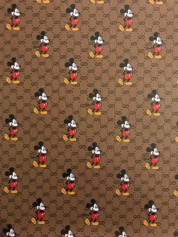 Hot Sale New Trending Gucci Mickey Leather Fabric for Sell - mingfabricstore