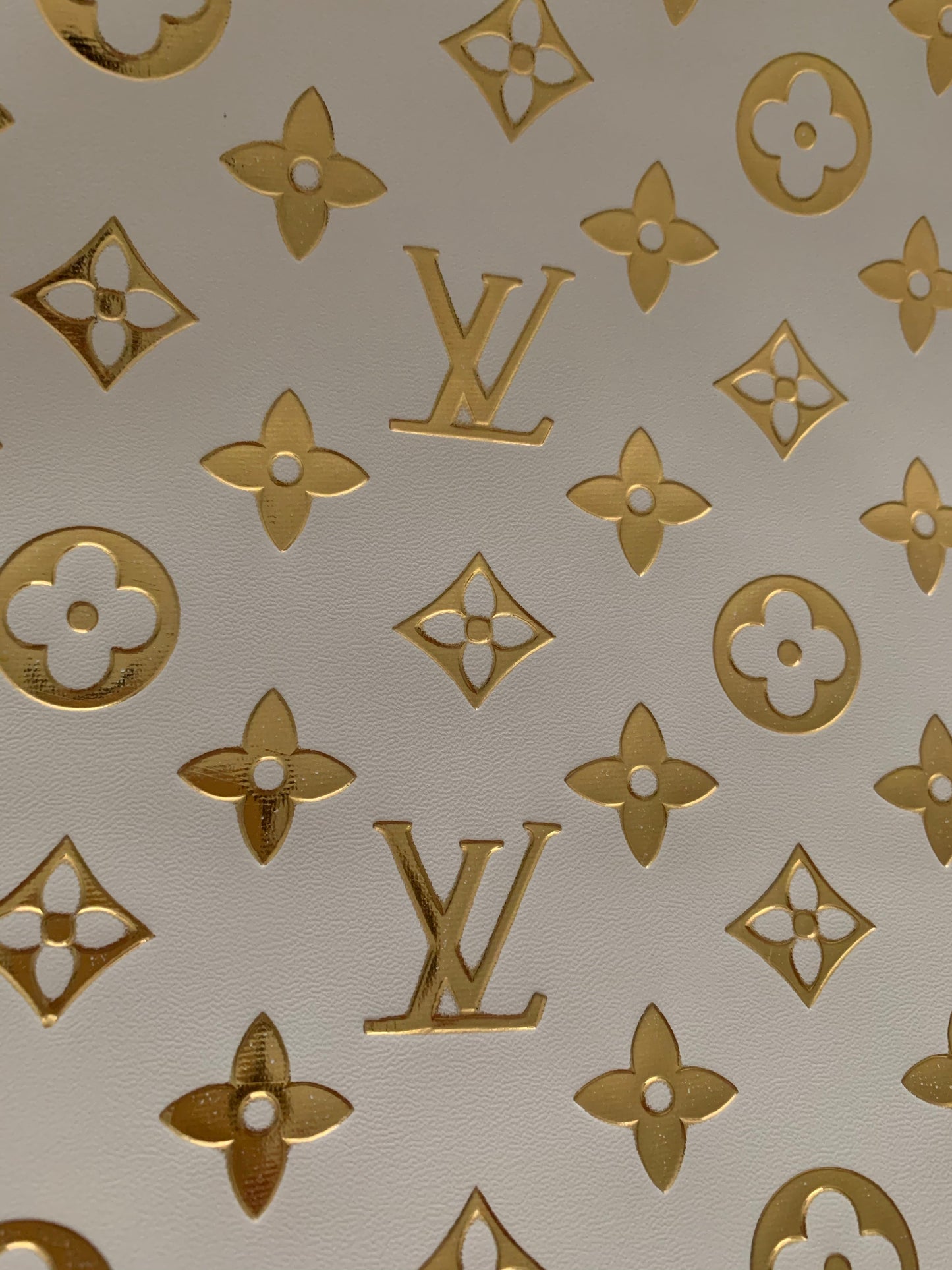 Golden Embossed LV Leather for Custom