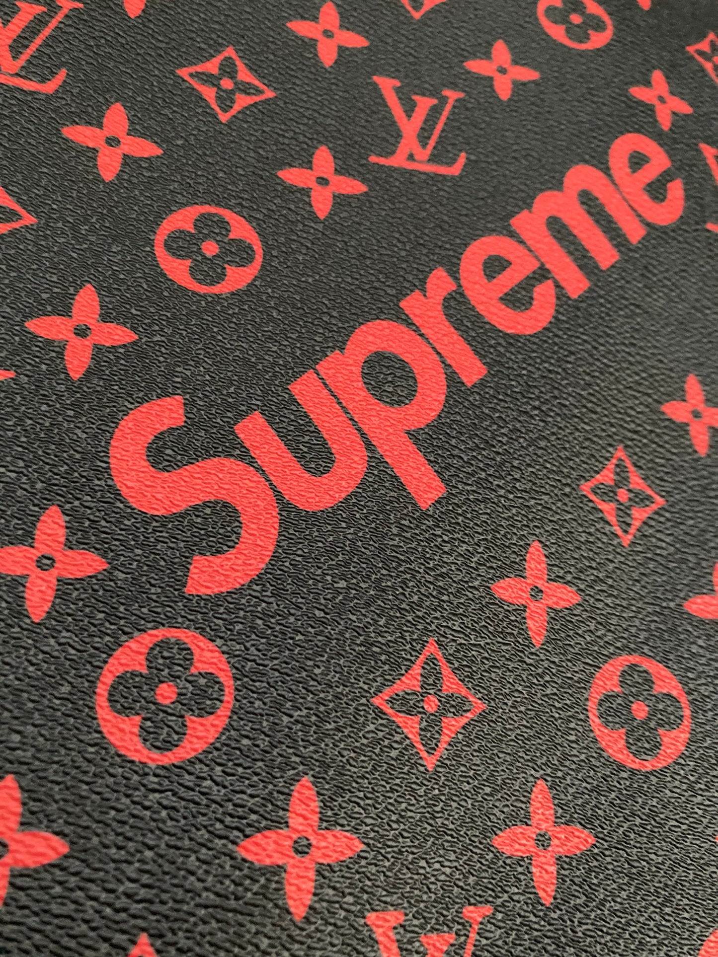 Handmade Crafting LV Supreme Vinyl Leather for Custom Car Upholstery