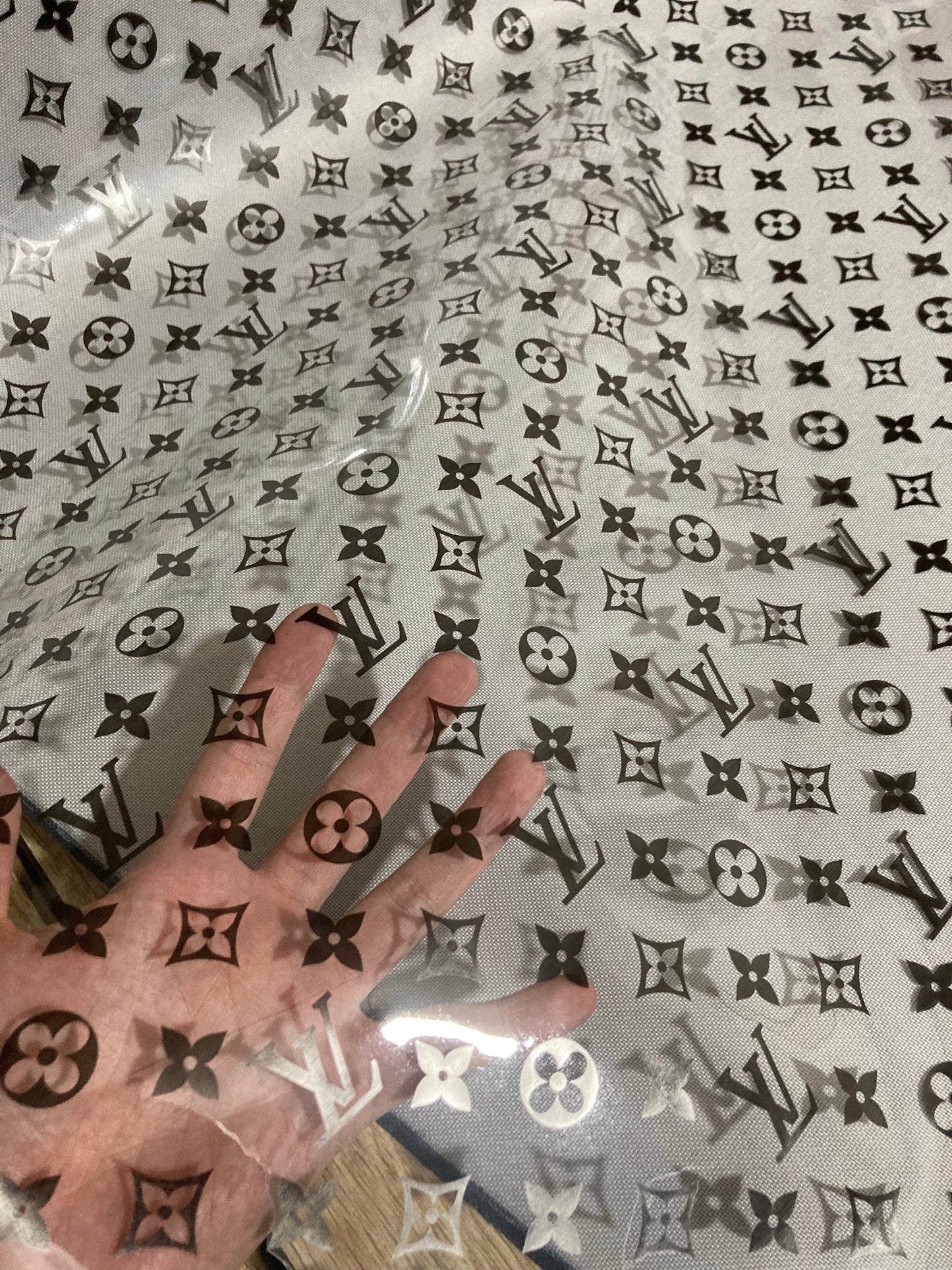 Transparent Black LV PU Custom Material