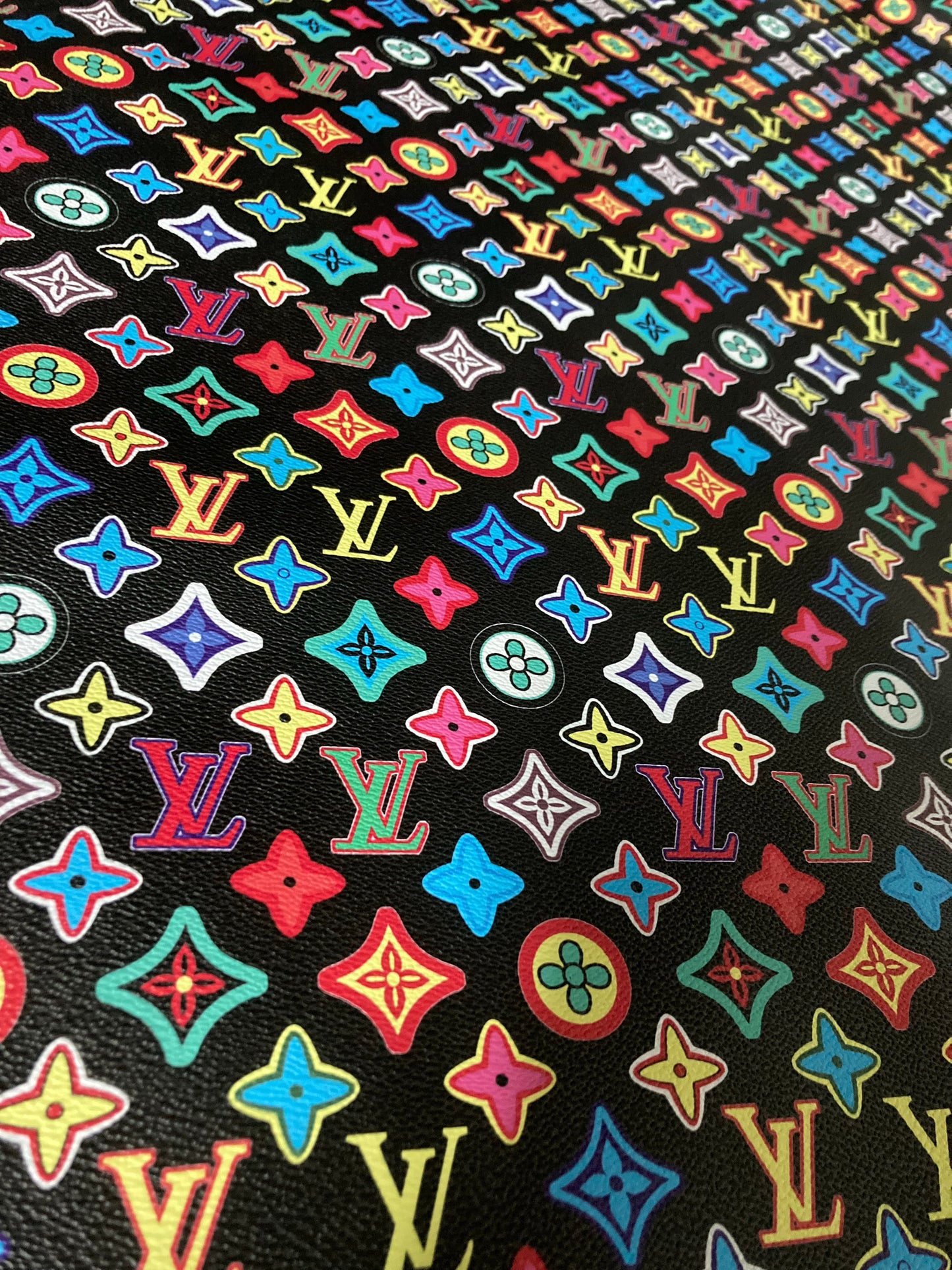 Custom Handmade Vintage Monogram LV Vinyl for Custom Sneakers Upholstery