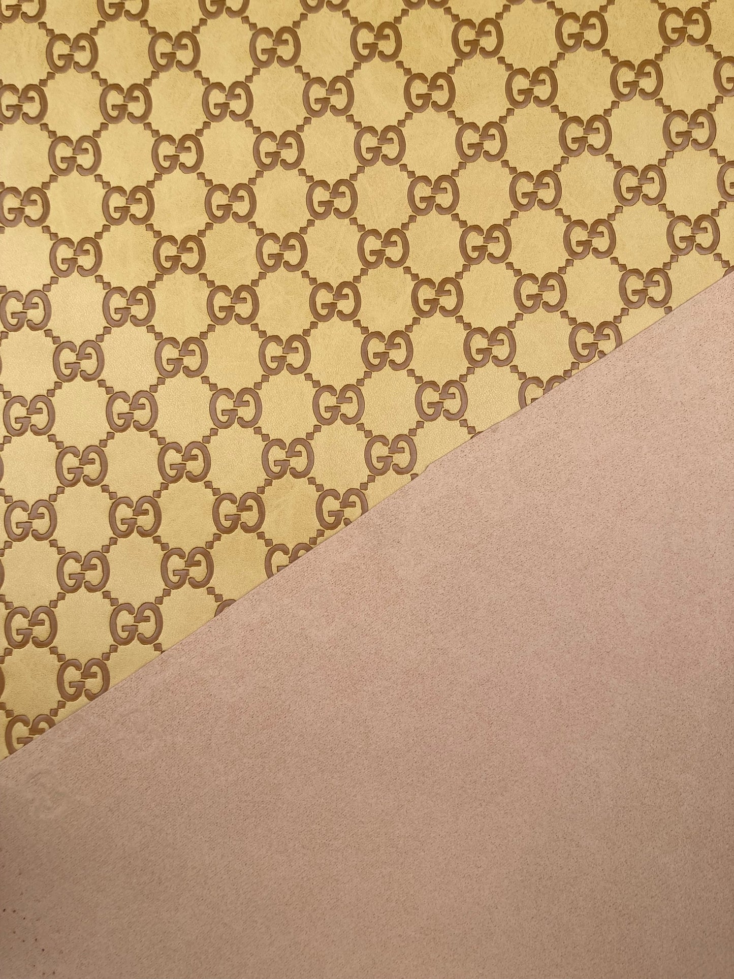 Handmade Yellow  Embossed Gucci Leather for Custom Craft