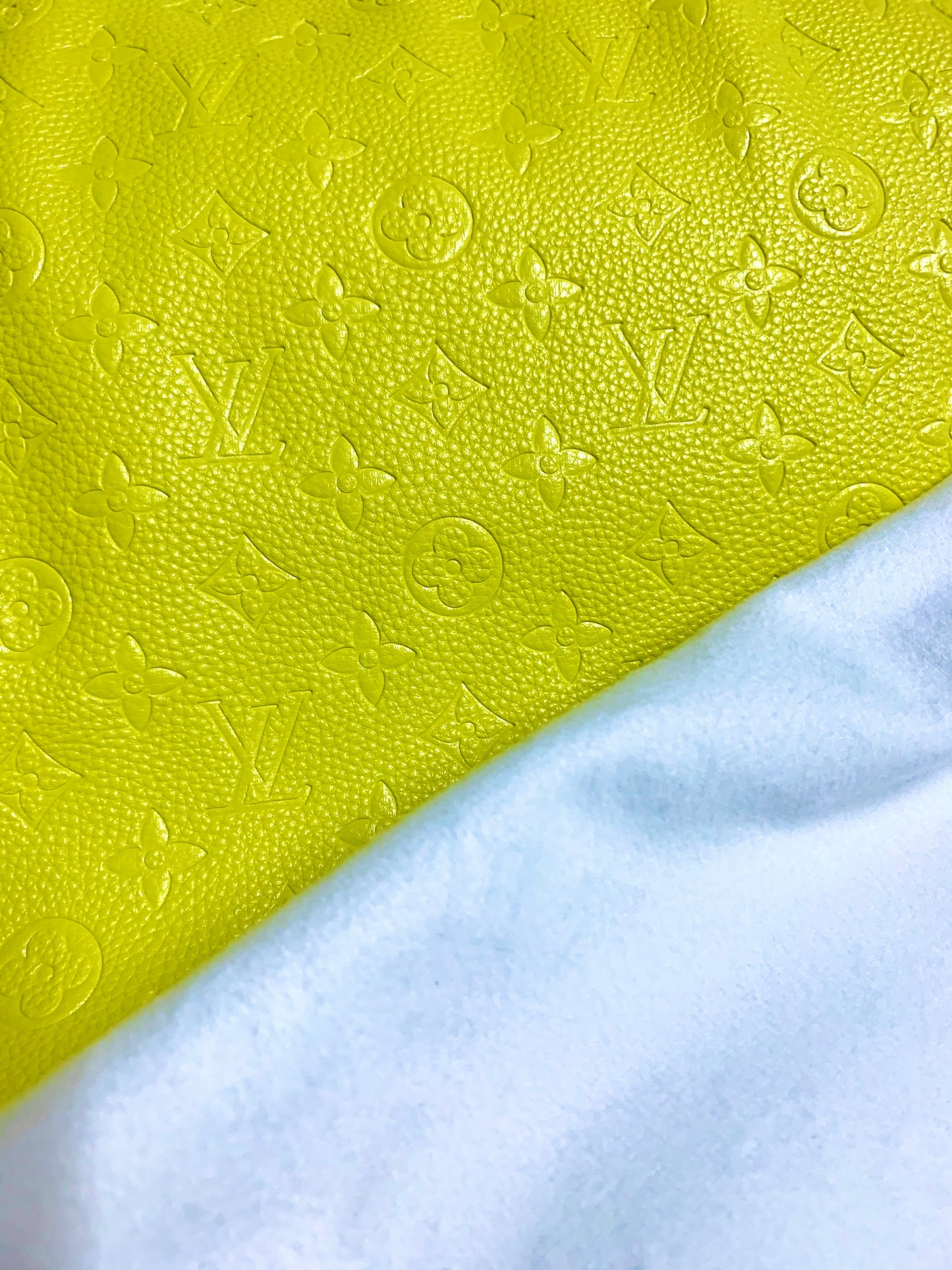 Vivid Bright Lemon Yellow Embossed LV