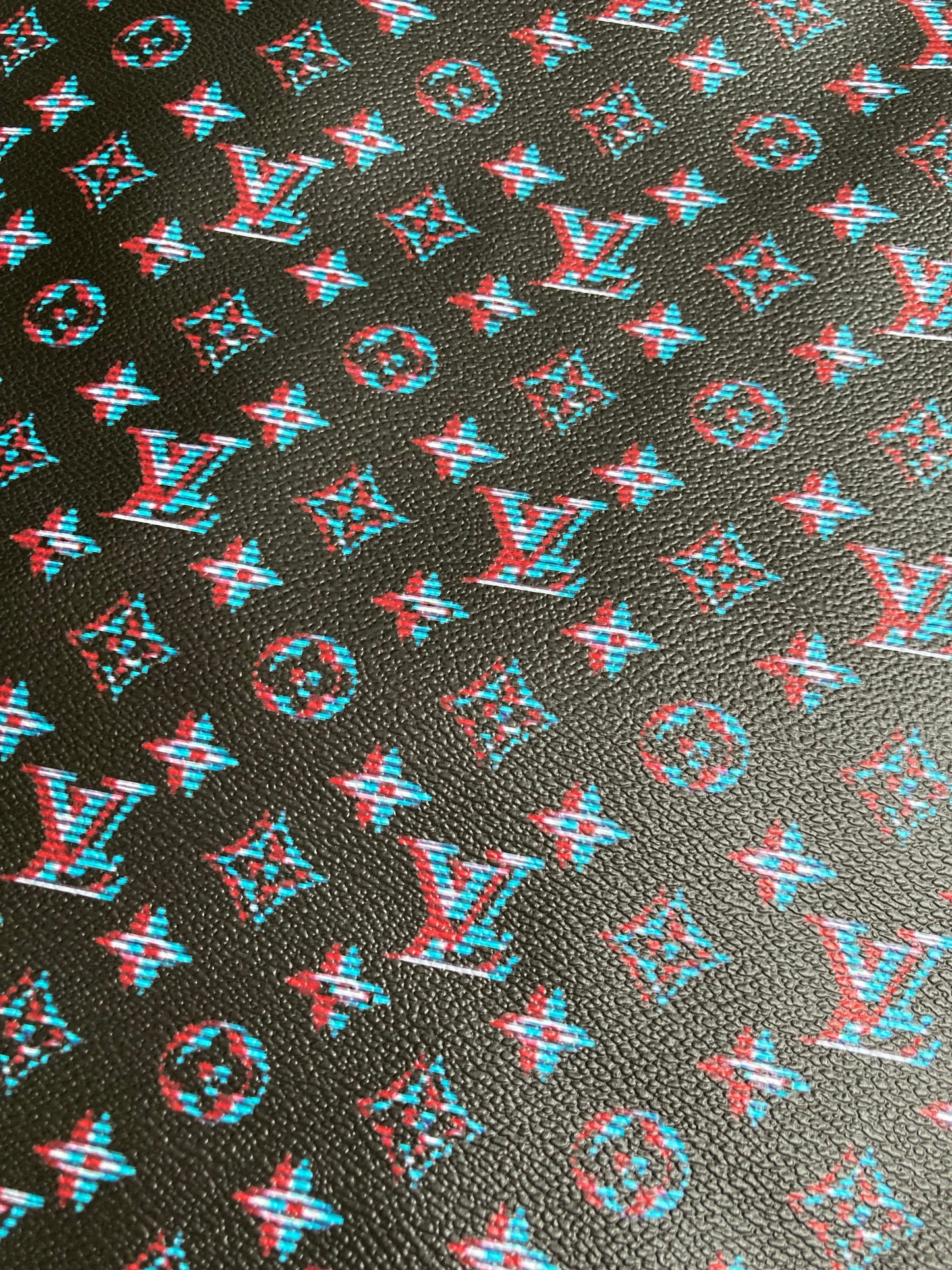 Cyberpunk Shadow LV Leather Vinyl Fabric for Handcraft