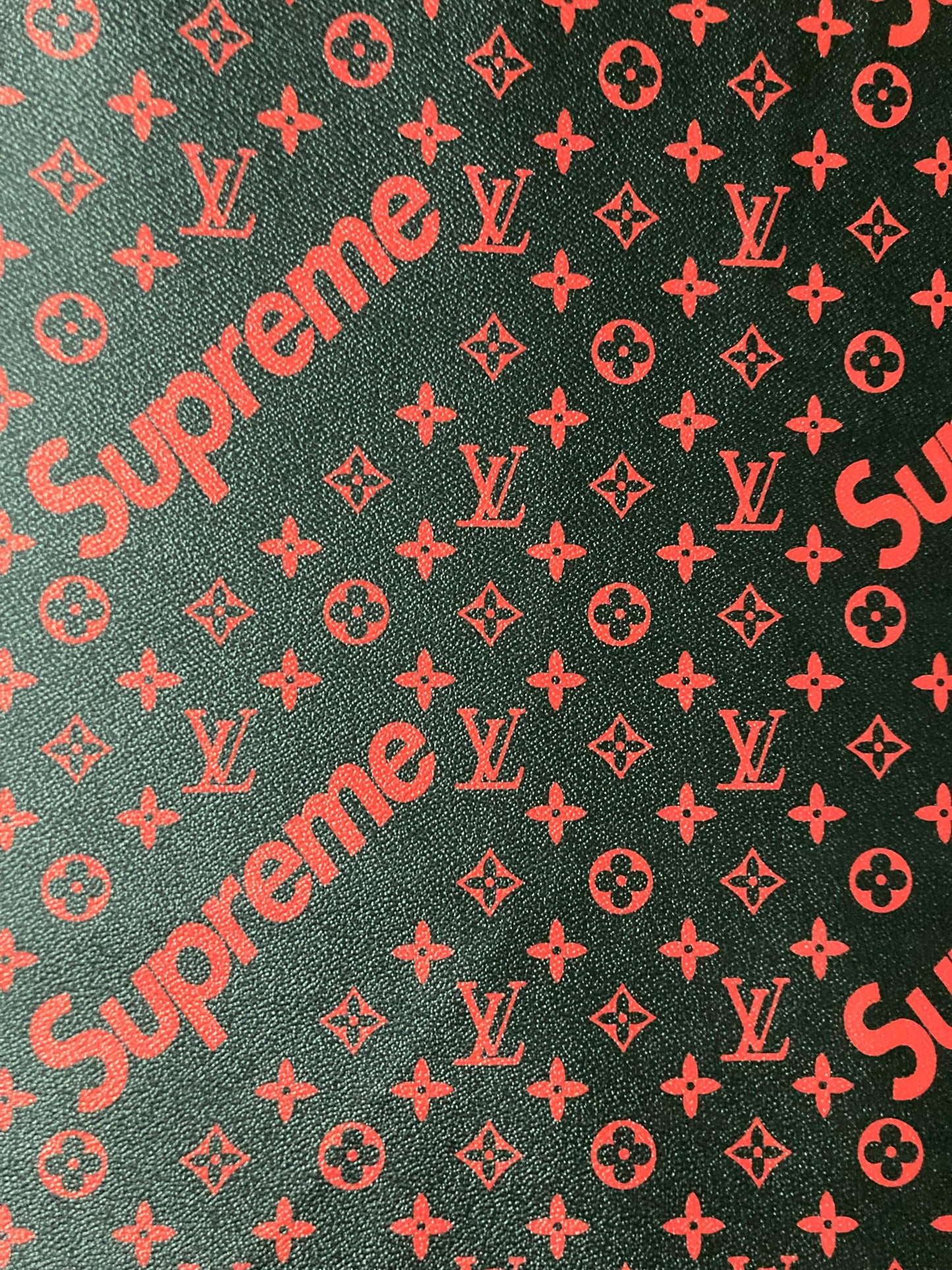 Handmade Crafting LV Supreme Vinyl Leather for Custom Car Upholstery