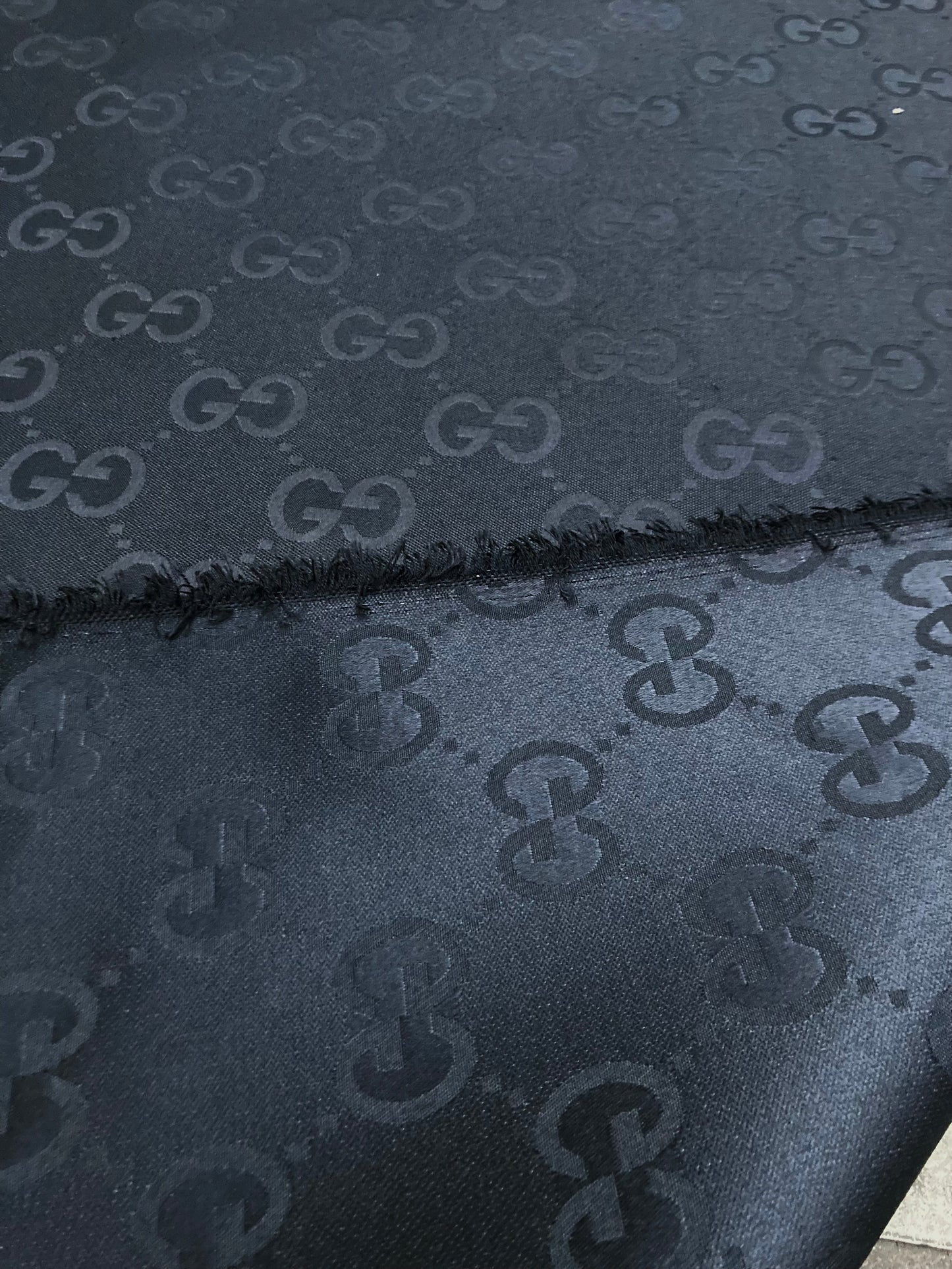 Handmade Custom Pure Black Gucci Jacquard Fabric for Clothing