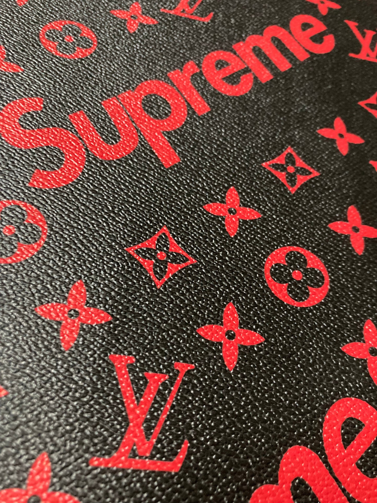Handmade Crafting LV Supreme Vinyl Leather for Custom Car Upholstery