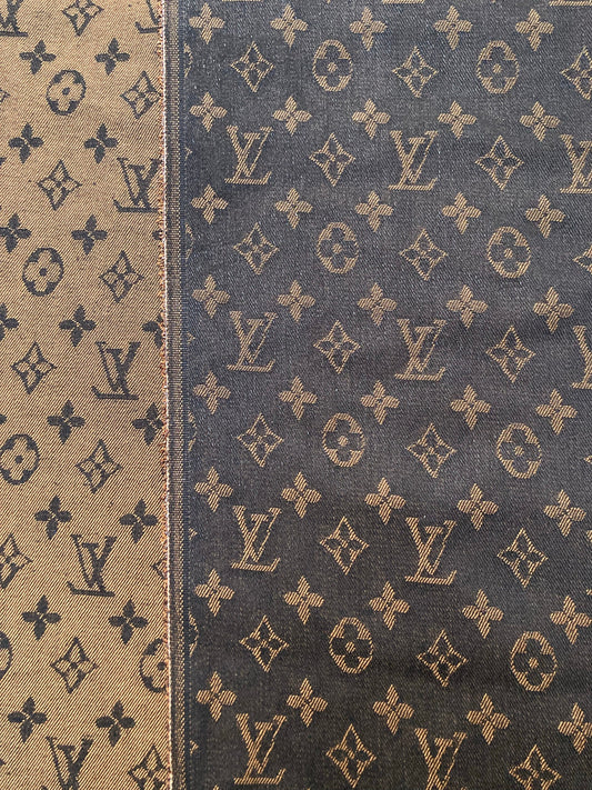 Handmade Sewing Brown LV Denim Favorite for Custom