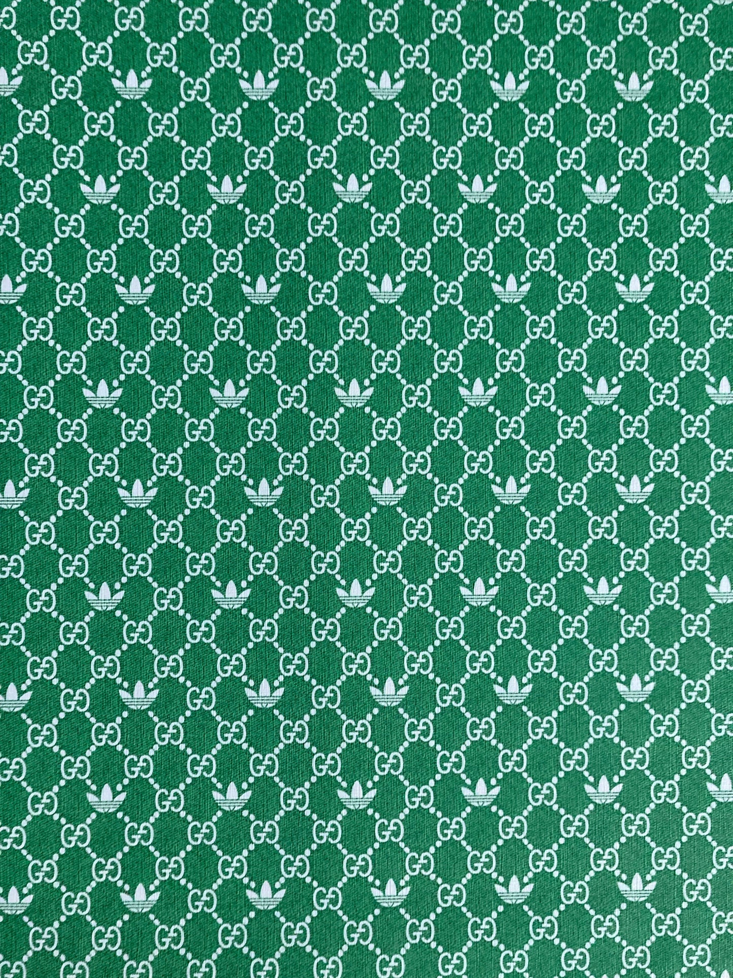 Gucci Adidas Green Vinyl Leather Fabric for Handmade Crafts Custom Sneakers