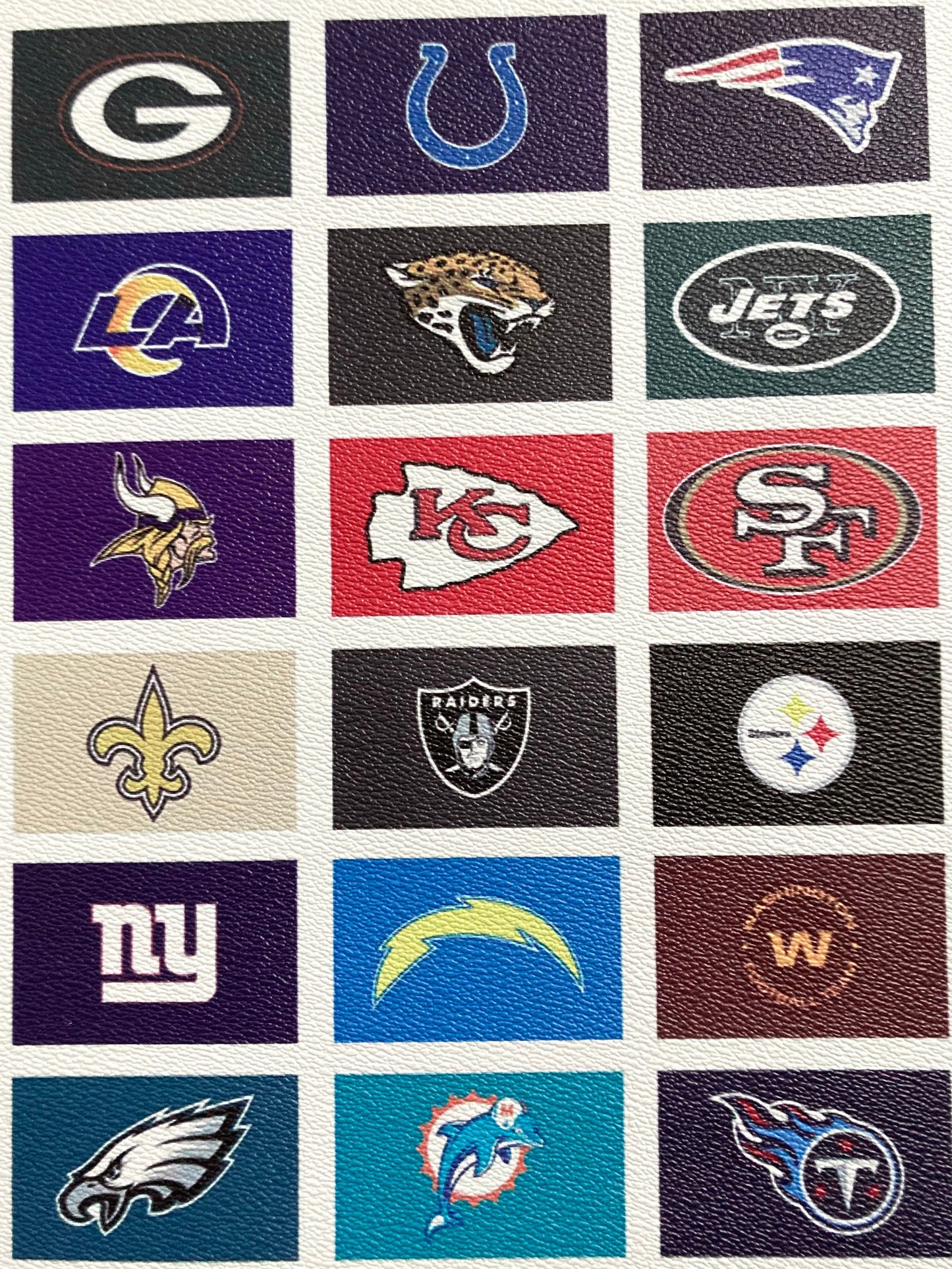 NFL football team Logo Vinyl Handmade Custom Material