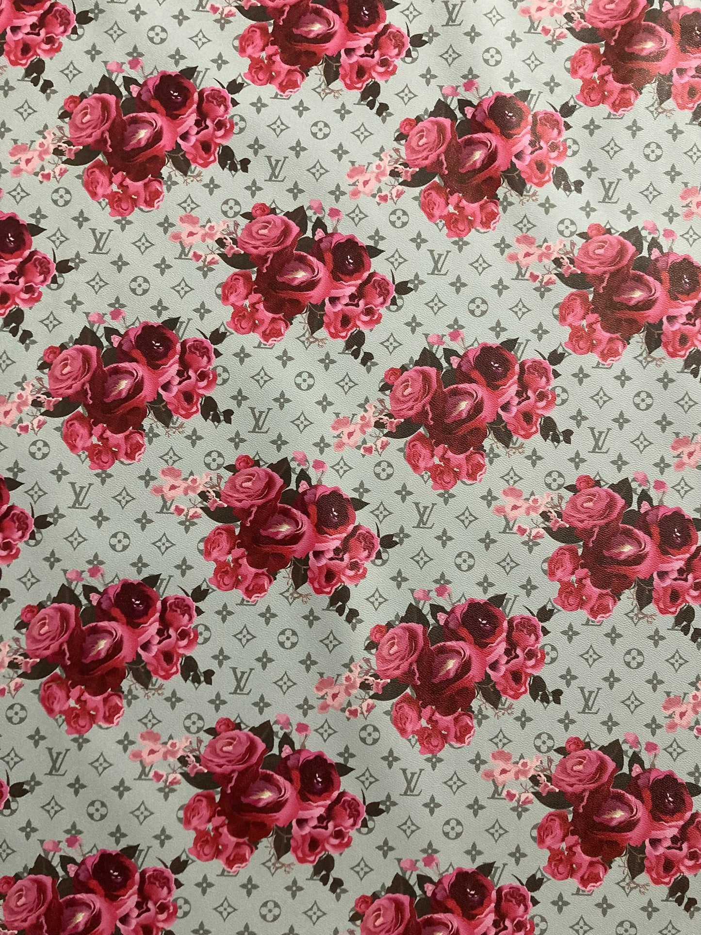 Handmade Leather Designer Fabric LV Rose Crafts Materials for Custom Sneakers