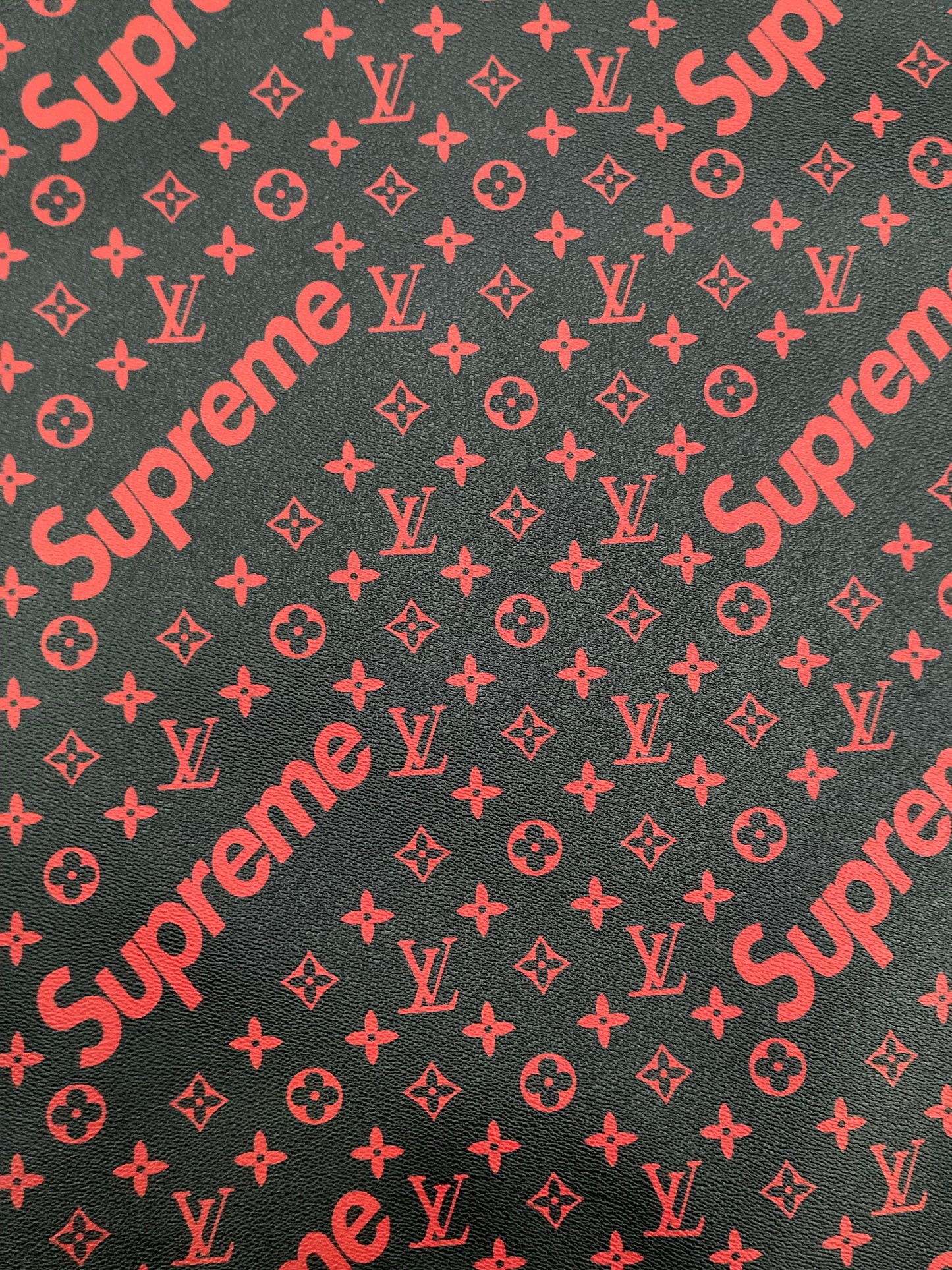 Handmade Crafting LV Supreme Vinyl Leather for Custom Car Upholstery