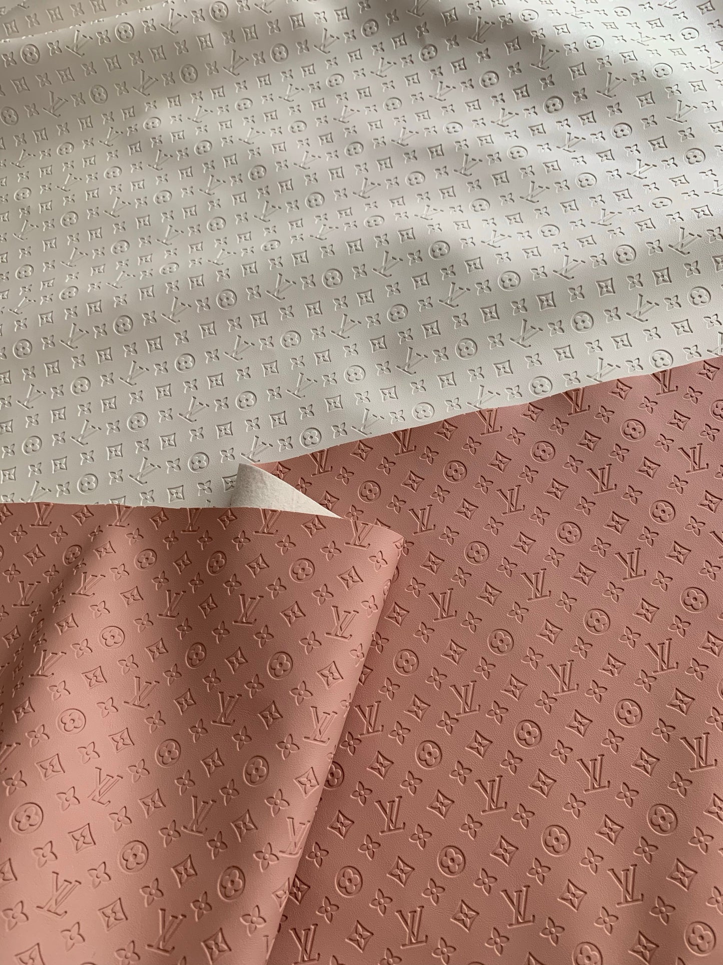 Small Letter White Embossed LV for Custom