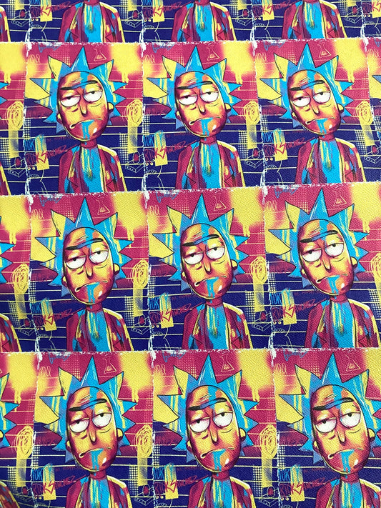 Rick and Morty Printing Leather Handmade Material for Sneakers Custom