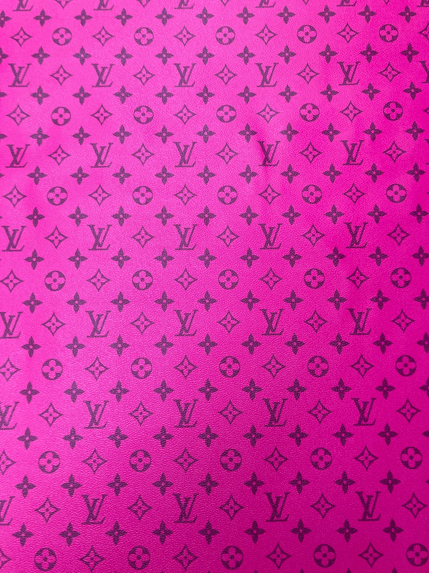 Handmade Custom Hot Pink LV Leather Fabric Material for DIY Project Upholstery