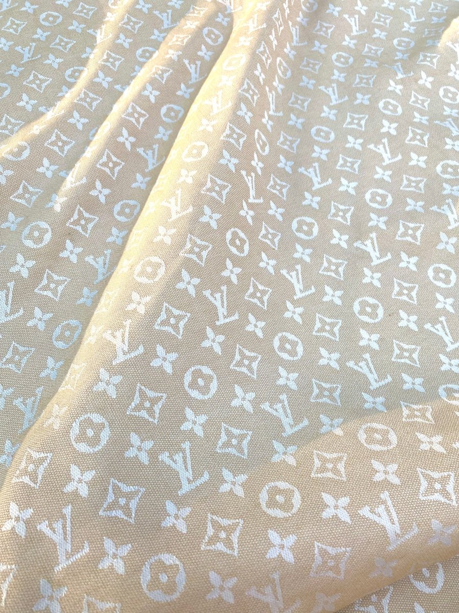 Ivory Woven Louis Vuitton Fabric for Handmade Custom Clothing Sofa Furniture Upholstery - mingfabricstore