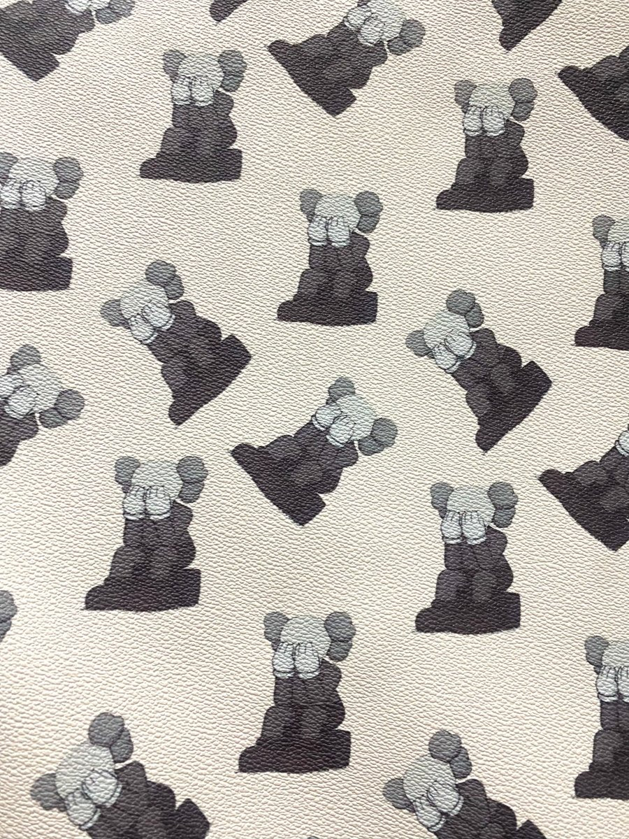 Kaws Fabric Fashion Designer Leather for Custom Shoes Car Upholstery Home Decor - mingfabricstore
