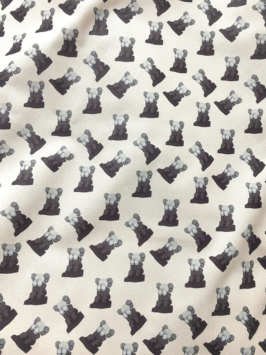 Kaws Fabric Fashion Designer Leather for Custom Shoes Car Upholstery Home Decor - mingfabricstore